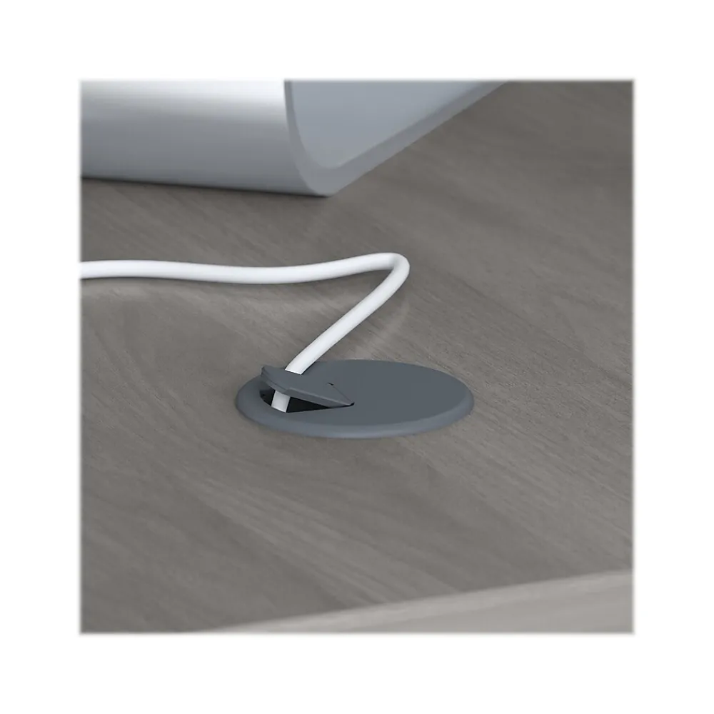 L-Desks*Bush Business Furniture Echo 60"W L Shaped Bow Front Desk with Mobile File Cabinet, Modern Gray (ECH007MG)