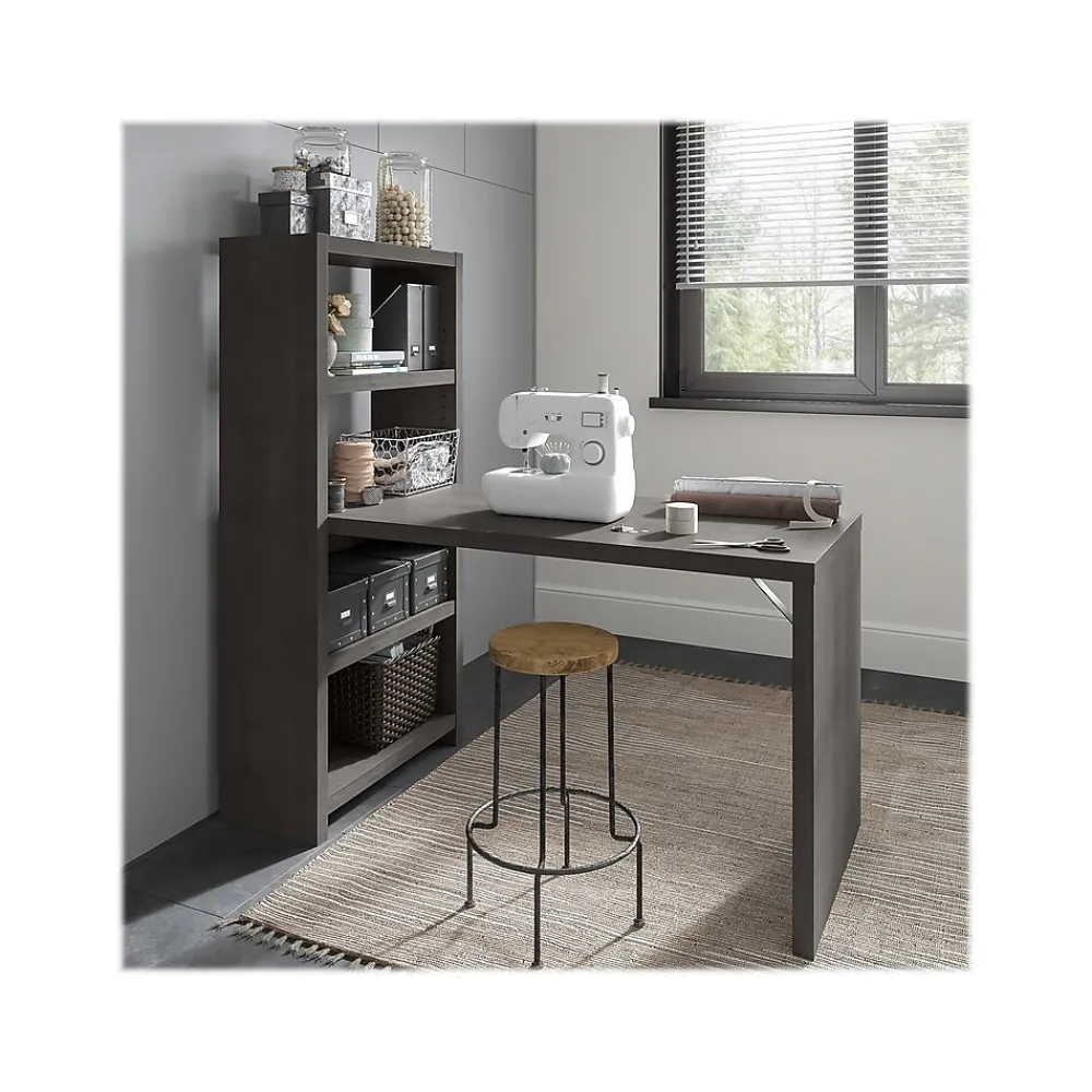 Office Desks*Bush Business Furniture Echo 56W Bookcase Desk, Charcoal Maple (KI60307-03)