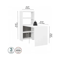 Office Desks*Bush Business Furniture Echo 56W Bookcase Desk, Pure White/Modern Gray (KI60507-03)