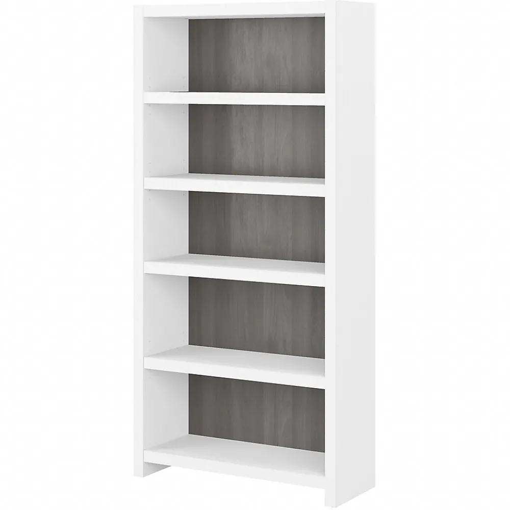 Bookcases*Bush Business Furniture Echo 5 Shelf Bookcase, Pure White/Modern Gray (KI60504-03)
