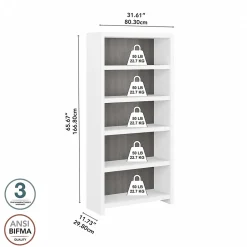 Bookcases*Bush Business Furniture Echo 5 Shelf Bookcase, Pure White/Modern Gray (KI60504-03)