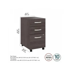 File Cabinets*Bush Business Furniture Hybrid 3-Drawer Mobile Vertical File Cabinet, Letter/Legal Size, Lockable, (HYF216SGSU-Z) Storm Gray