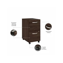 File Cabinets*Bush Business Furniture Hybrid 2-Drawer Mobile Vertical File Cabinet, Letter/Legal Size, Lockable, (HYF116BWSU-Z) Black Walnut
