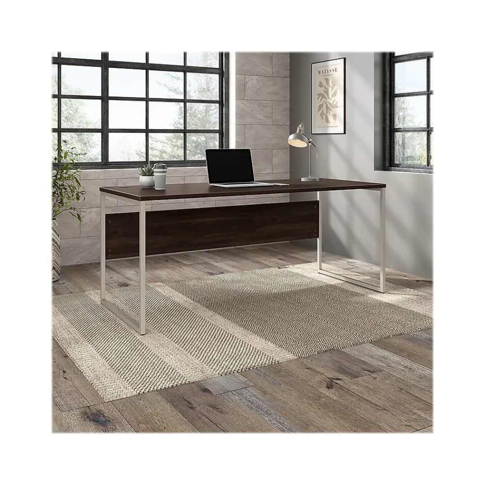 Computer Desks*Bush Business Furniture Hybrid 72"W Computer Table Desk with Metal Legs, (HYD373BW) Black Walnut