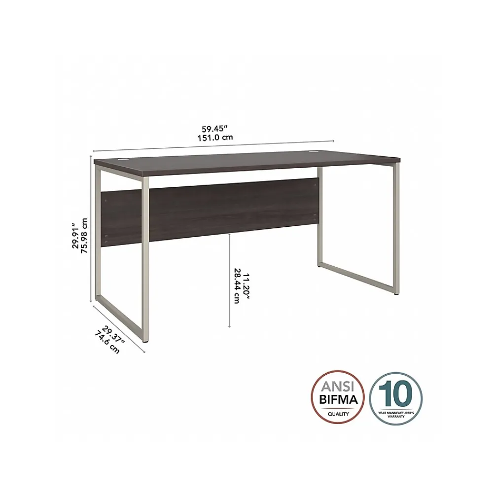 Computer Desks*Bush Business Furniture Hybrid 60"W Computer Table Desk with Metal Legs, (HYD360SG) Storm Gray
