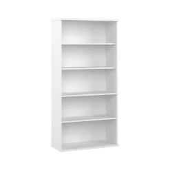 Bookcases*Bush Business Furniture Hybrid 73"H 5-Shelf Bookcase with Adjustable Shelves, Laminated Wood (HYB136WH-Z) White