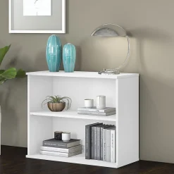 Bookcases*Bush Business Furniture 29"H 2-Shelf Bookcase with Adjustable Shelf, White (BK3036WH)