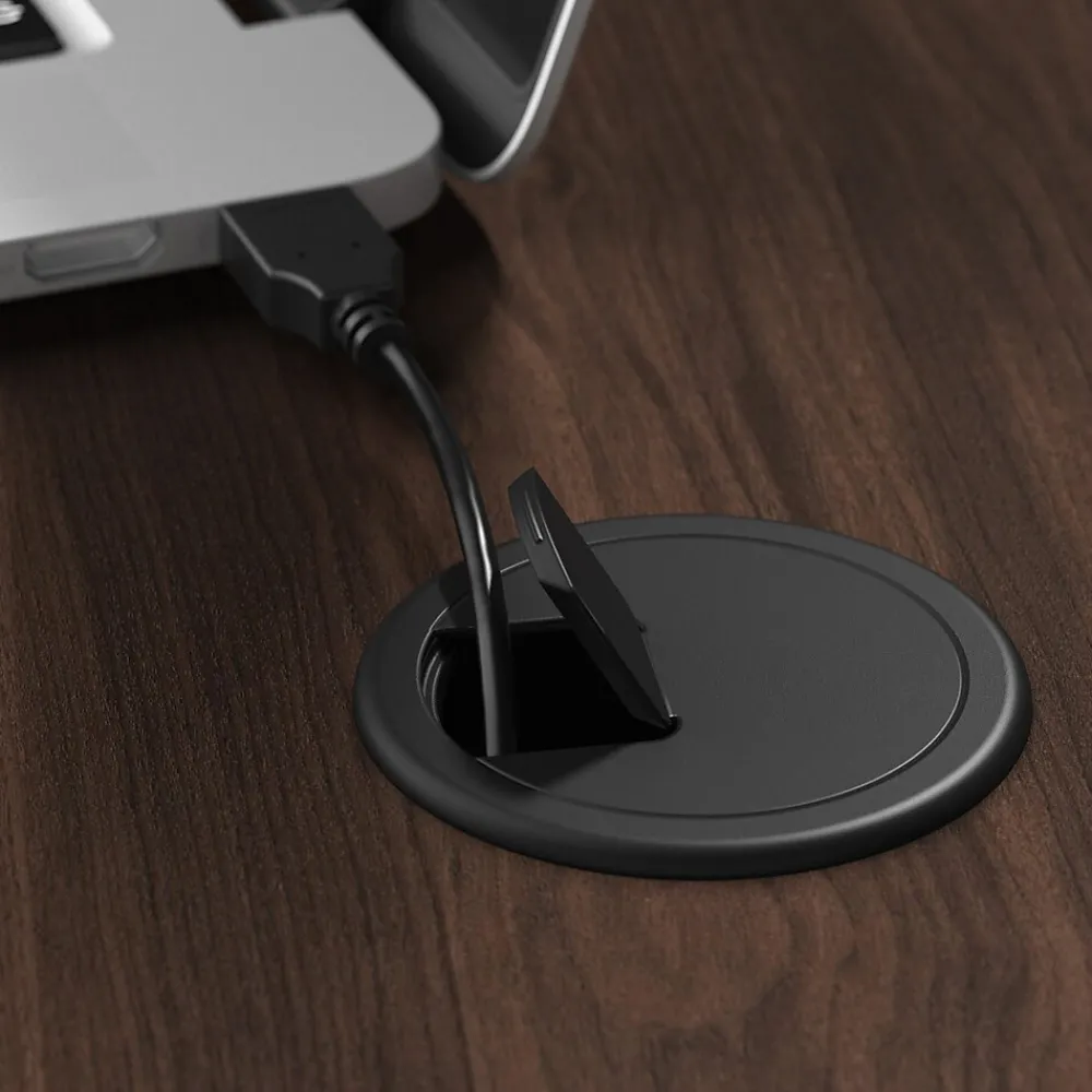 Office Desks*Bush Business Furniture Hybrid 72"W L Shaped Table Desk with Metal Legs, (HYB025BW) Black Walnut