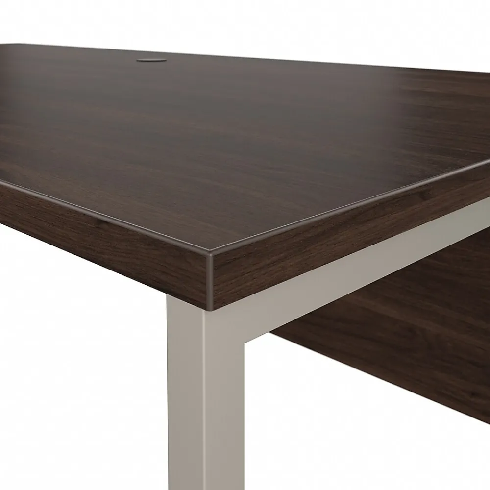 Office Desks*Bush Business Furniture Hybrid 72"W L Shaped Table Desk with Metal Legs, (HYB025BW) Black Walnut