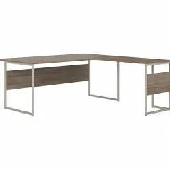 L-Desks*Bush Business Furniture Hybrid 72"W L Shaped Table Desk with Metal Legs, (HYB025MH) Modern Hickory