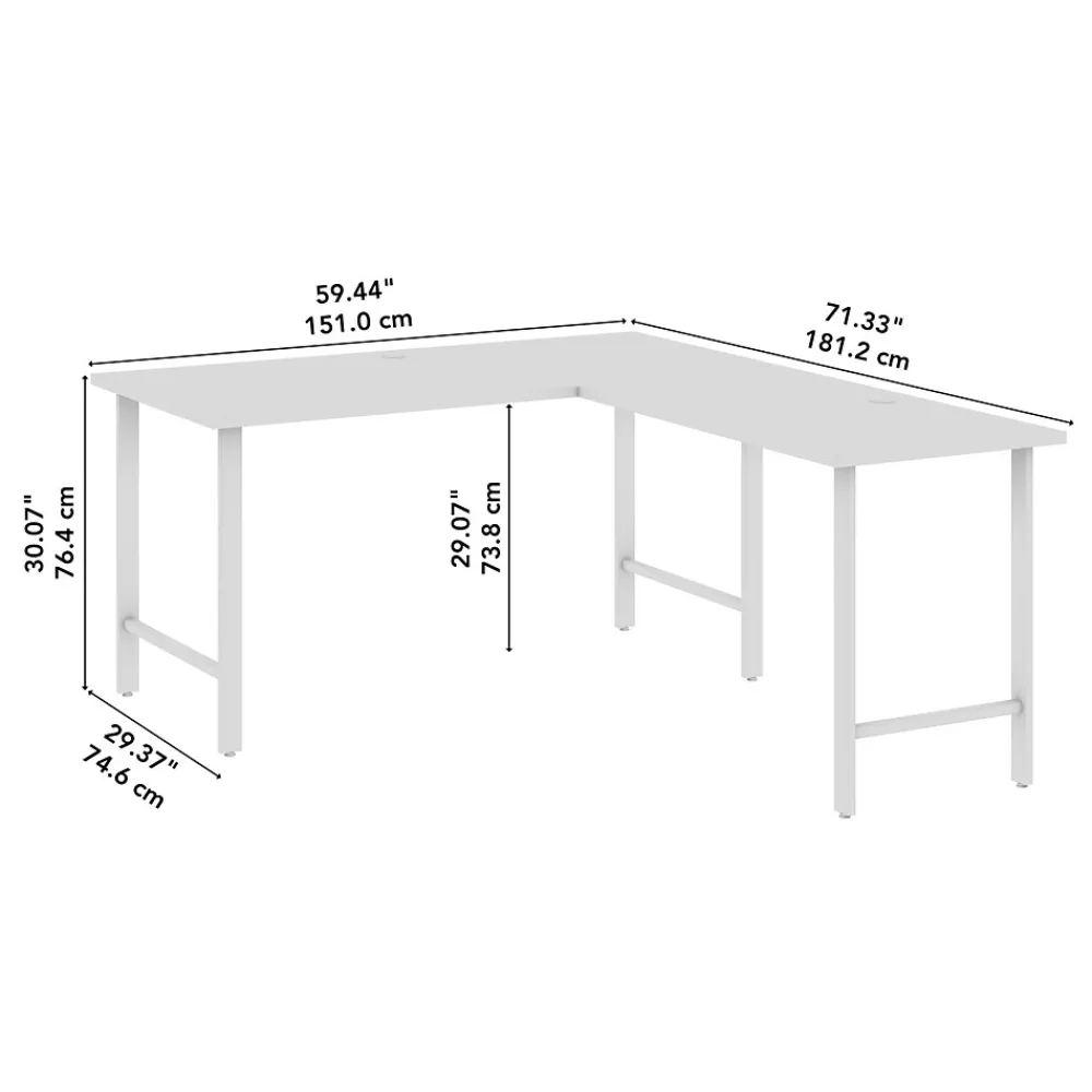 L-Desks*Bush Business Furniture Hustle 60"W L Shaped Computer Desk with Metal Legs, Platinum Gray (HUS003PG)