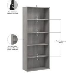 Bookcases*Bush Business Furniture Hustle Tall 5 Shelf Bookcase, Platinum Gray (HUB230PG)