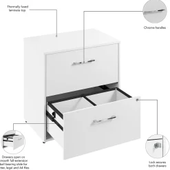File Cabinets*Bush Business Furniture Hustle 2 Drawer Lateral File Cabinet, White (HUF130WH)
