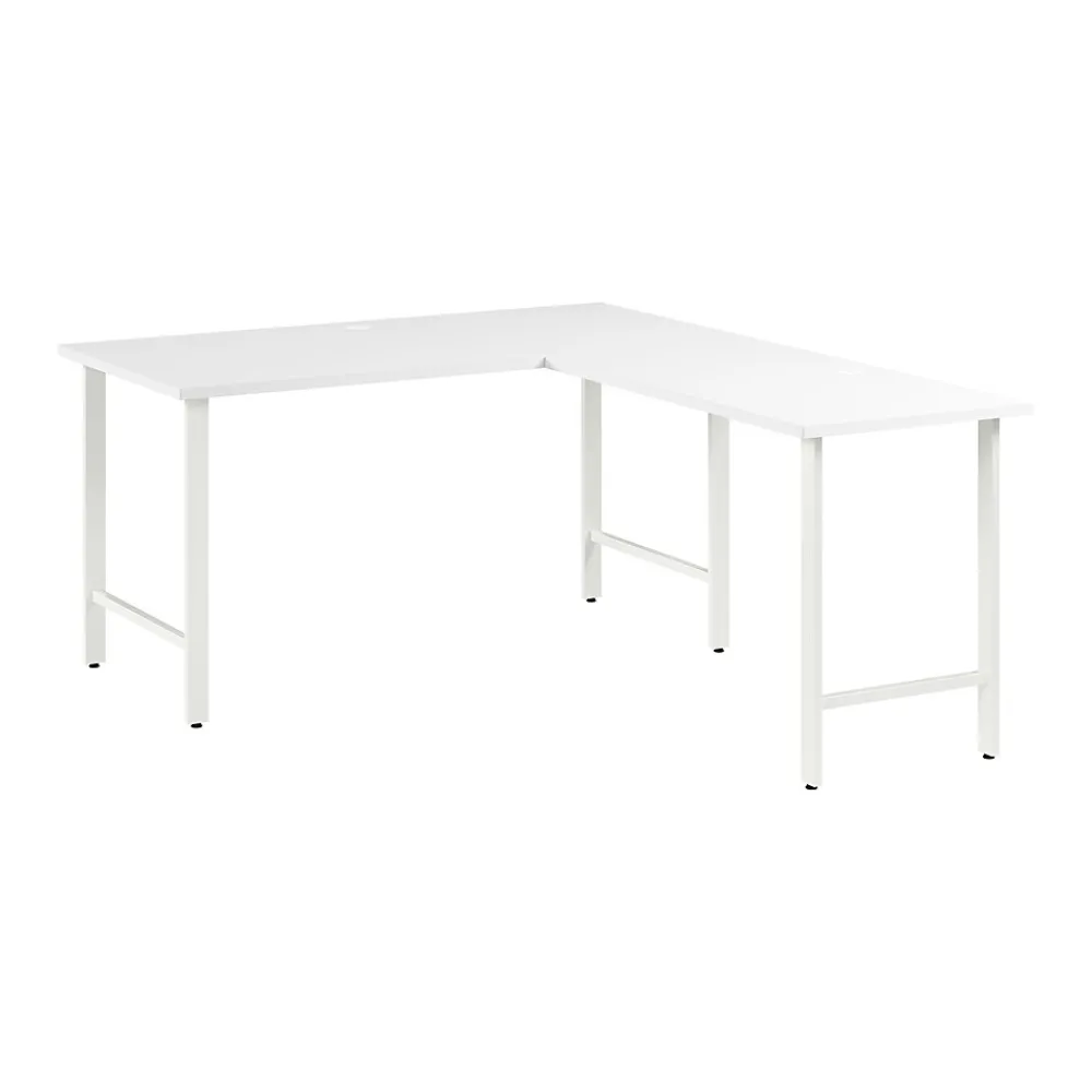 L-Desks*Bush Business Furniture Hustle 60"W L Shaped Computer Desk with Metal Legs, White (HUS003WH)