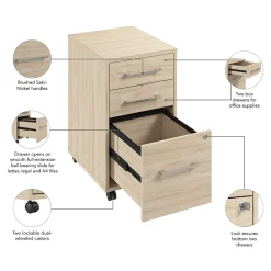 File Cabinets*Bush Business Furniture Hustle 3 Drawer Mobile File Cabinet, Natural Elm (HUF116NE)