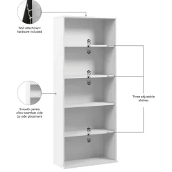 Bookcases*Bush Business Furniture Hustle Tall 5 Shelf Bookcase, White (HUB230WH)