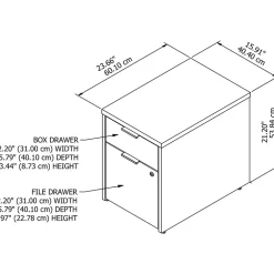 File Cabinets*Bush Business Furniture Jamestown 2-Drawer Vertical File Cabinet, Locking, Letter/Legal, Storm Gray, 23.66