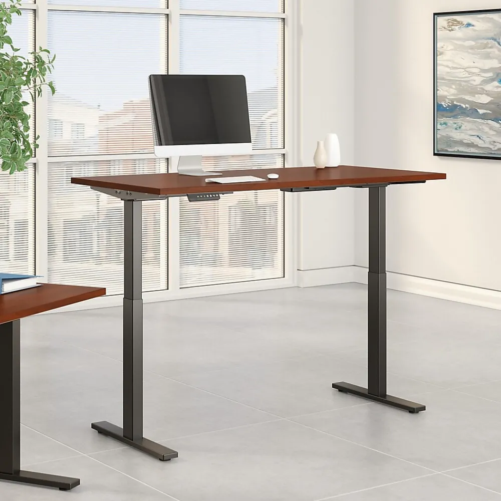 Standing Desks*Bush Business Furniture Move 60 Series 60"W Electric Height Adjustable Standing Desk, Hansen Cherry (M6S6030HCBK)