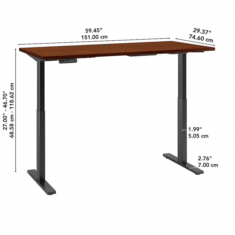 Standing Desks*Bush Business Furniture Move 60 Series 60"W Electric Height Adjustable Standing Desk, Hansen Cherry (M6S6030HCBK)