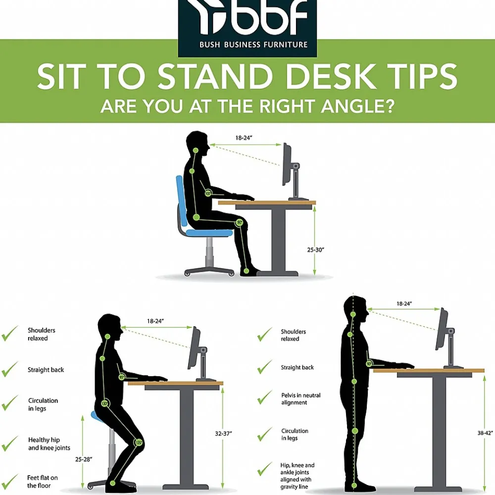 Standing Desks*Bush Business Furniture Move 60 Series 48"W Electric Height Adjustable Standing Desk, Mocha Cherry (M6S4824MRBK)