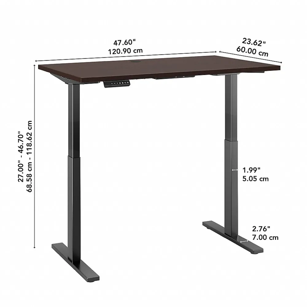 Standing Desks*Bush Business Furniture Move 60 Series 48"W Electric Height Adjustable Standing Desk, Mocha Cherry (M6S4824MRBK)