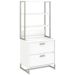 File Cabinets*Bush Business Furniture Method 2 Drawer Lateral File Cabinet with Hutch, White (MTH012WHSU)