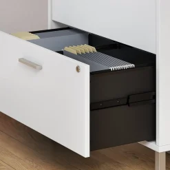 File Cabinets*Bush Business Furniture Method 2 Drawer Lateral File Cabinet with Hutch, White (MTH012WHSU)