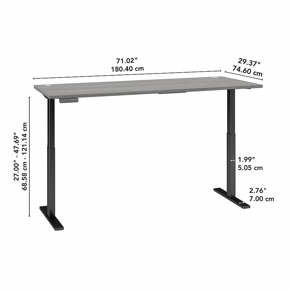 Standing Desks*Bush Business Furniture Move 60 Series 72"W Electric Height Adjustable Standing Desk, Platinum Gray/Black (M6S7230PGBK)