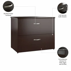 File Cabinets*Bush Business Furniture Office in an Hour 2 Drawer Lateral File Cabinet, Mocha Cherry (OIAH011MRSU)