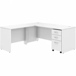 L-Desks*Bush Business Furniture Studio C 72"W L Shaped Desk with Mobile File Cabinet and Return, (STC007WH) White