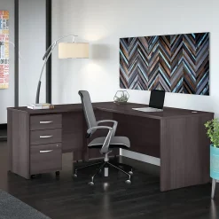 Office Desks*Bush Business Furniture Studio C 72"W L Shaped Desk with Mobile File Cabinet and Return, (STC007SG) Storm Gray