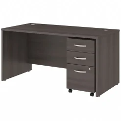 Computer Desks*Bush Business Furniture Studio C 60"W Office Desk with Mobile File Cabinet, (STC014SG) Storm Gray