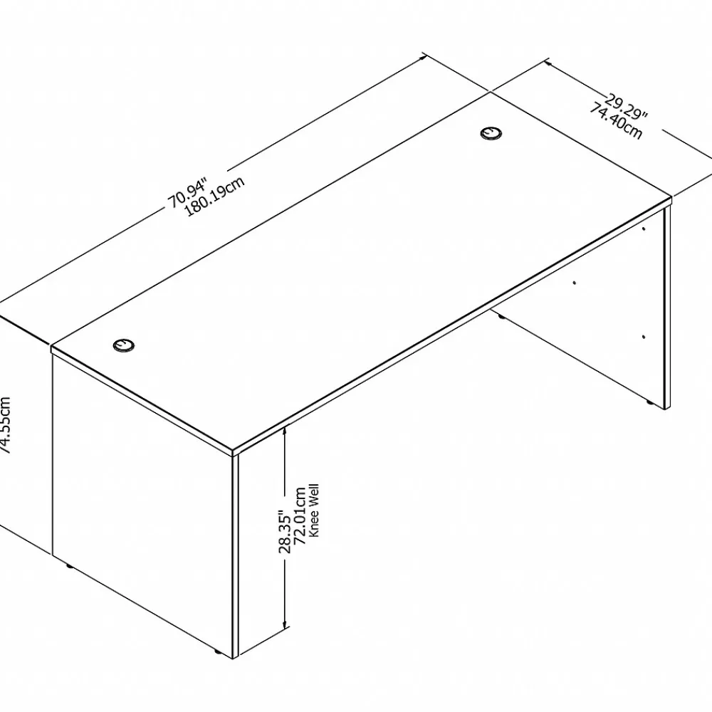 Computer Desks*Bush Business Furniture Studio C 72"W Office Desk, (SCD272WH) White