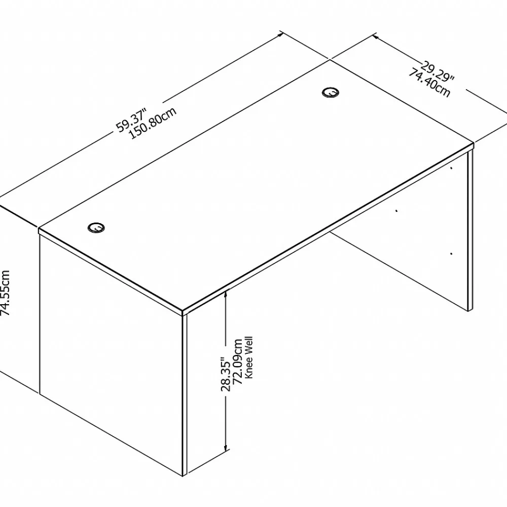 Computer Desks*Bush Business Furniture Studio C 60"W Office Desk, (SCD260WH) White