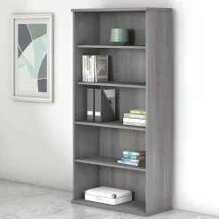 Bookcases*Bush Business Furniture Studio C 5 Shelf Bookcase, (SCB136PG) Platinum Gray