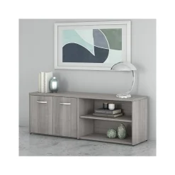 Storage Cabinets*Bush Business Furniture Studio C Low Storage Cabinet with Doors and Shelves, (SCS160PG) Platinum Gray