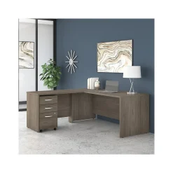 L-Desks*Bush Business Furniture Studio C 72"W L Shaped Desk with Mobile File Cabinet and Return, (STC007MHSU) Modern Hickory