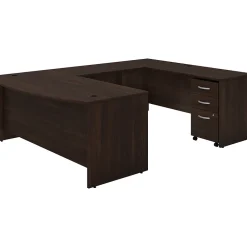 Computer Desks*Bush Business Furniture Studio C 72"W U Shaped Desk with Mobile File Cabinet, (STC004BWSU) Black Walnut