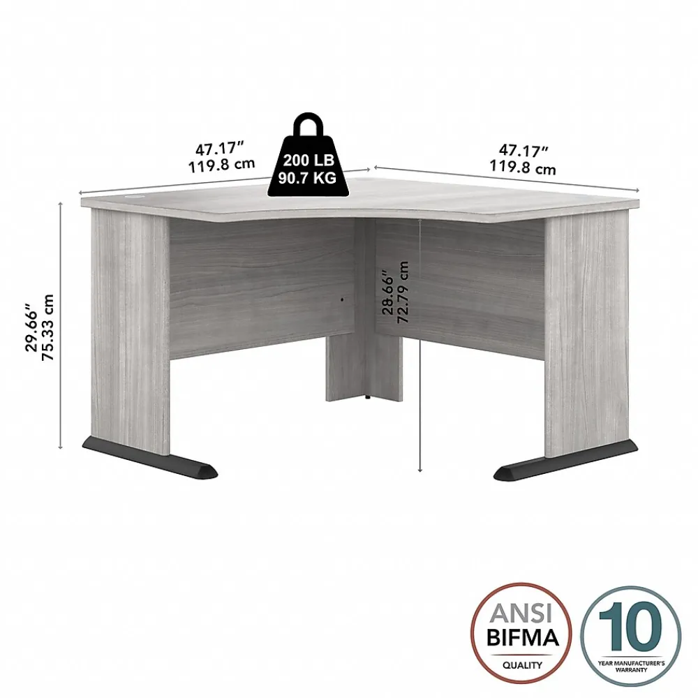 Corner Desks*Bush Business Furniture Studio A 48"W Corner Computer Desk, (SDD148PG) Platinum Gray