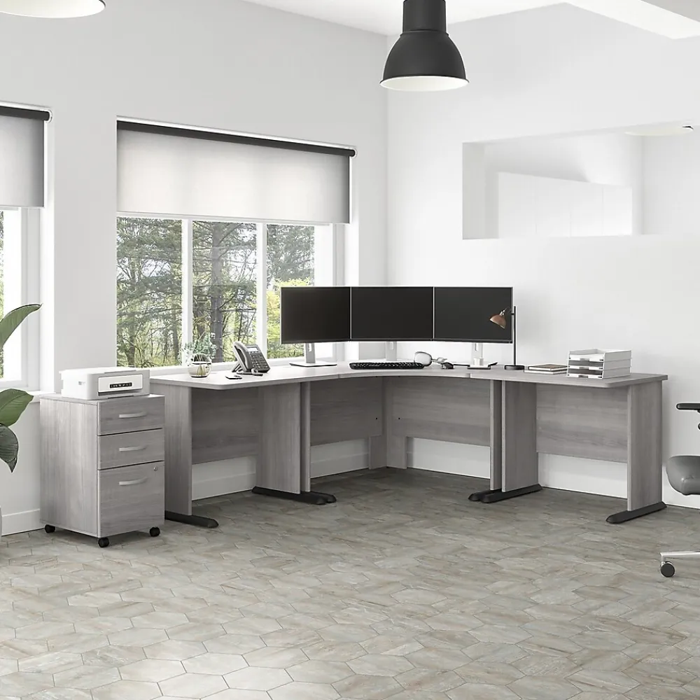 Corner Desks*Bush Business Furniture Studio A 48"W Corner Computer Desk, (SDD148PG) Platinum Gray