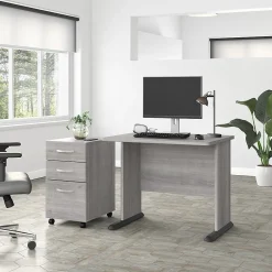 Computer Desks*Bush Business Furniture Studio A 36"W Small Computer Desk with 3 Drawer Mobile File Cabinet, (STA005PGSU) Platinum Gray