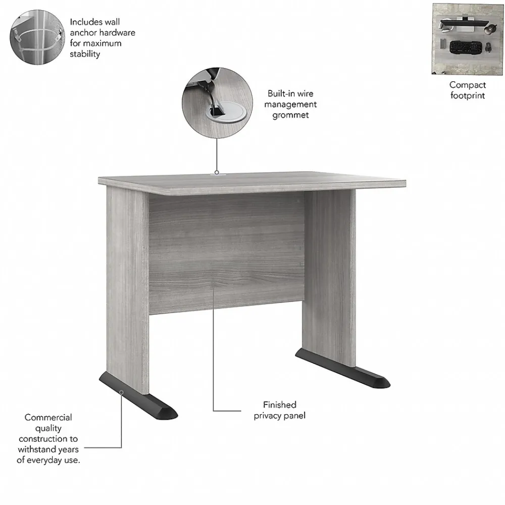 Computer Desks*Bush Business Furniture Studio A 36"W Small Computer Desk with 3 Drawer Mobile File Cabinet, (STA005PGSU) Platinum Gray
