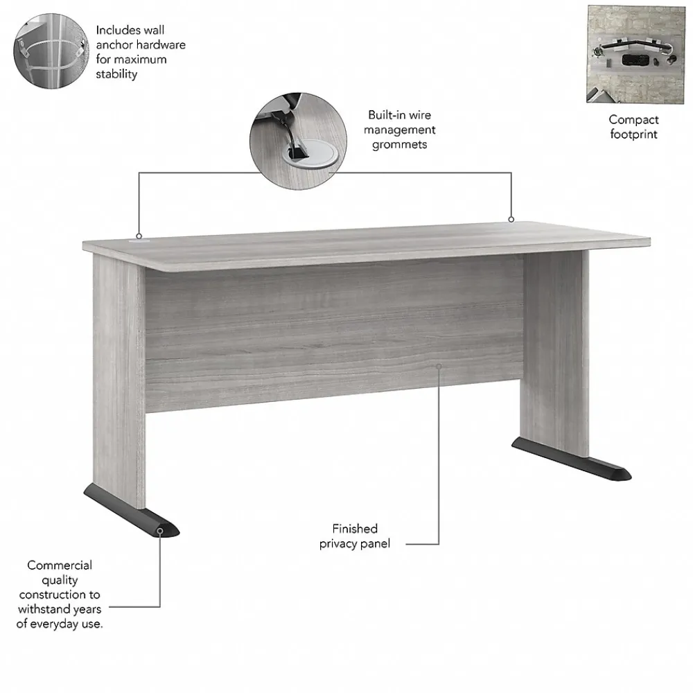 Computer Desks*Bush Business Furniture Studio A 60"W Computer Desk, (SDD160PG) Platinum Gray