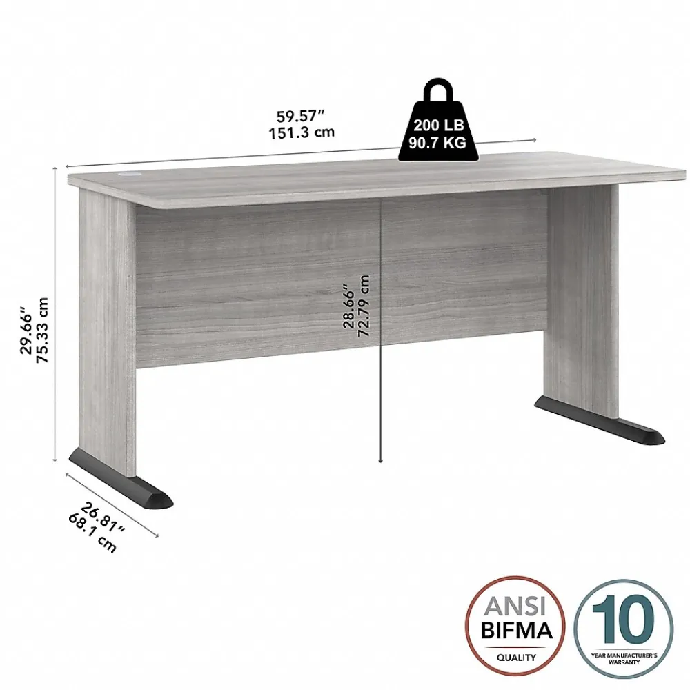 Computer Desks*Bush Business Furniture Studio A 60"W Computer Desk, (SDD160PG) Platinum Gray