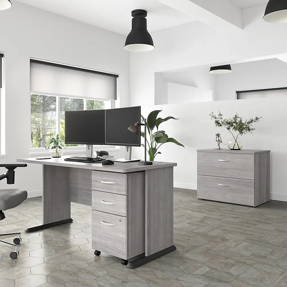 Computer Desks*Bush Business Furniture Studio A 60"W Computer Desk, (SDD160PG) Platinum Gray