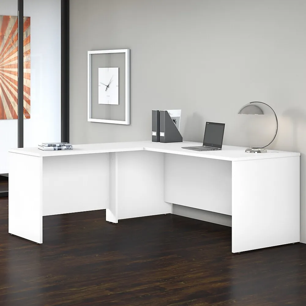 Office Desks*Bush Business Furniture Studio C 72"W L Shaped Desk with Return, (STC049WH) White
