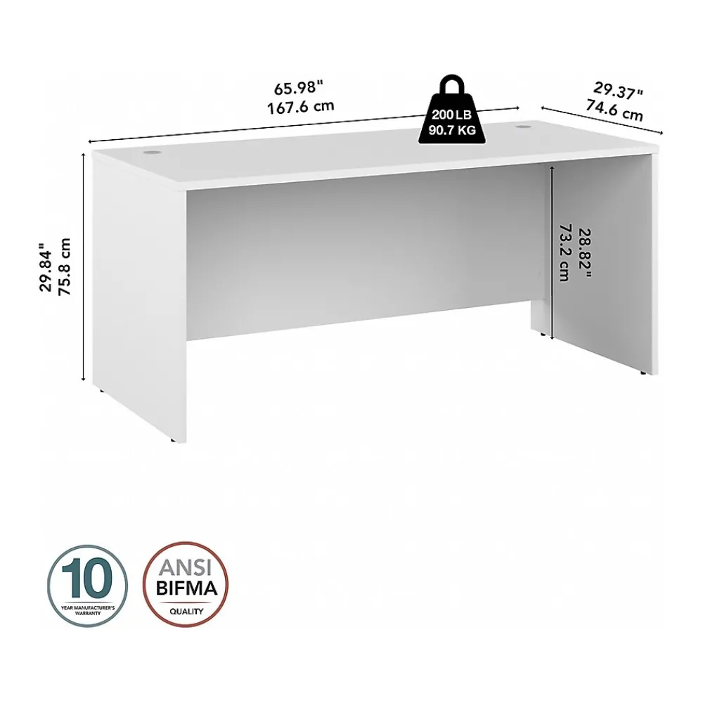 Computer Desks*Bush Business Furniture Studio C 66"W Office Desk, White (SCD166WH)