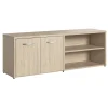 Storage Cabinets*Bush Furniture Bush Business Furniture Studio C Low Storage Cabinet with Doors and Shelves, Natural Elm (SCS160NE)