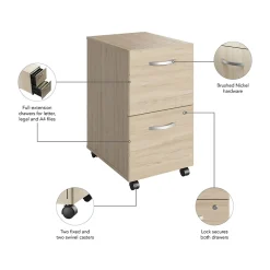 File Cabinets*Bush Furniture Bush Business Furniture Studio C 2 Drawer Mobile File Cabinet, Natural Elm (SCF116NESU)