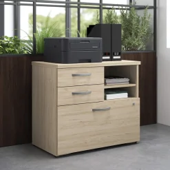 Storage Cabinets*Bush Furniture Bush Business Furniture Studio C Office Storage Cabinet with Drawers and Shelves, Natural Elm (SCF130NESU)